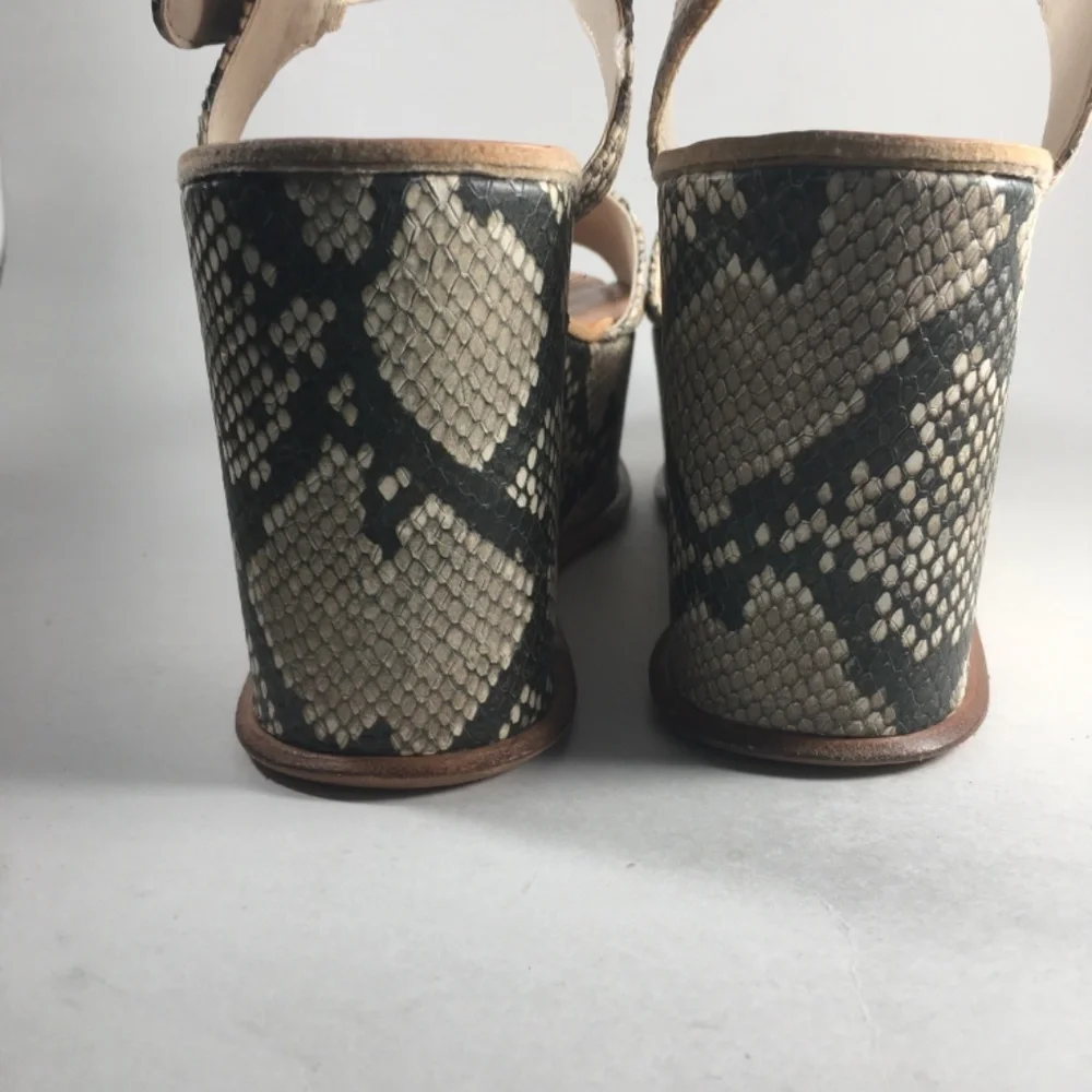 Dolce Vita Snake Print Platform Sandals in Beige and Black